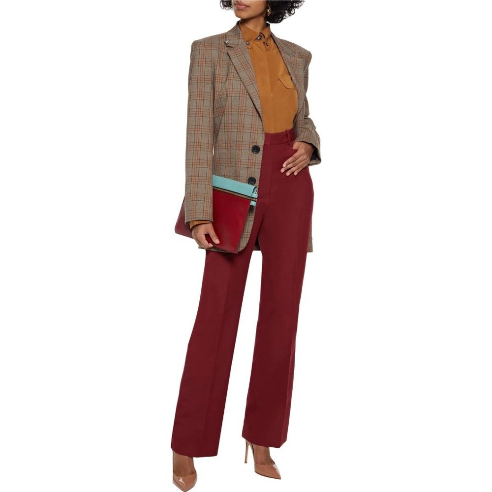 Victoria Beckham Sz 2 Burgundy Straight Leg Pants